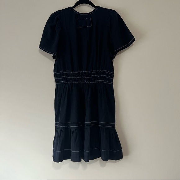 Anthropologie Somerset Black Mini Dress with White Topstitching - Picture 8 of 10